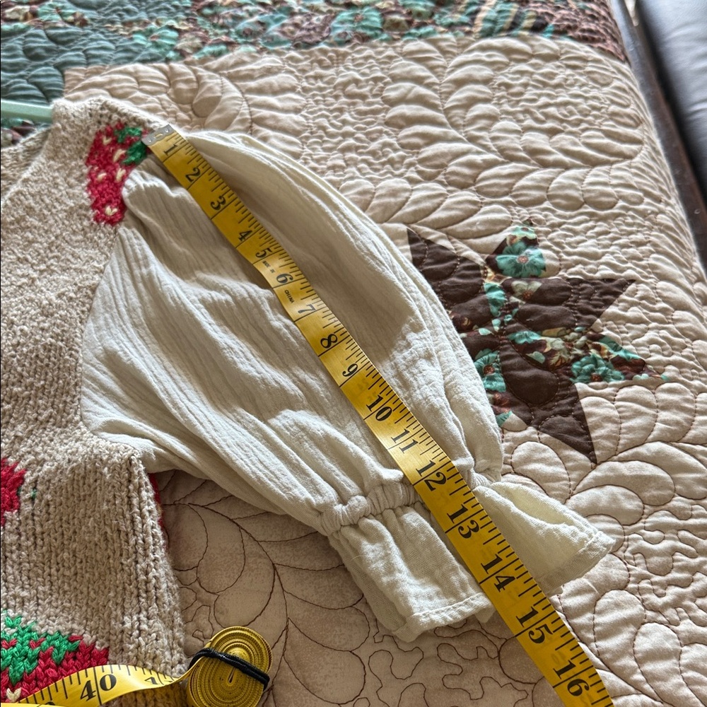 Free People Cream and Red Strawberry Knit top - Picture 13 of 14